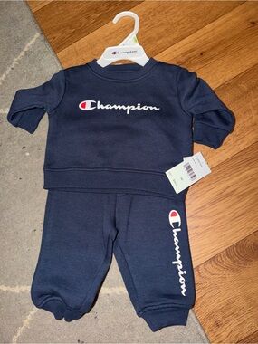 Champion Navy Baby Sweatshirt & Joggers Set with White Script